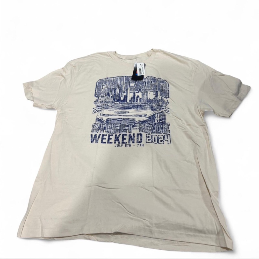 Chicago Street Race‎ Weekend 2024 T Shirt Skyline Natural Color XL